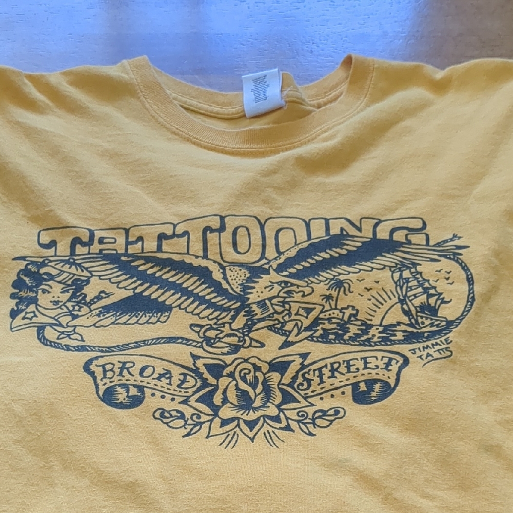 Gildan Yellow Tattoo Graphic T-Shirt